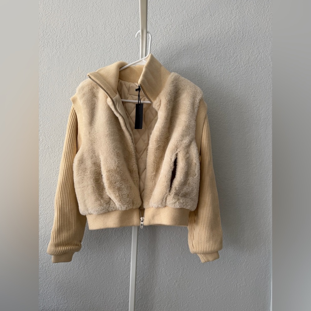 Blank NYC Beige Teddy Jacket